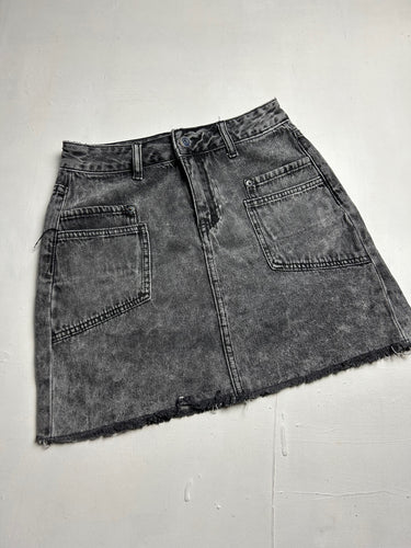 Grey denim mini skirt y2k 90s vintage (XS)