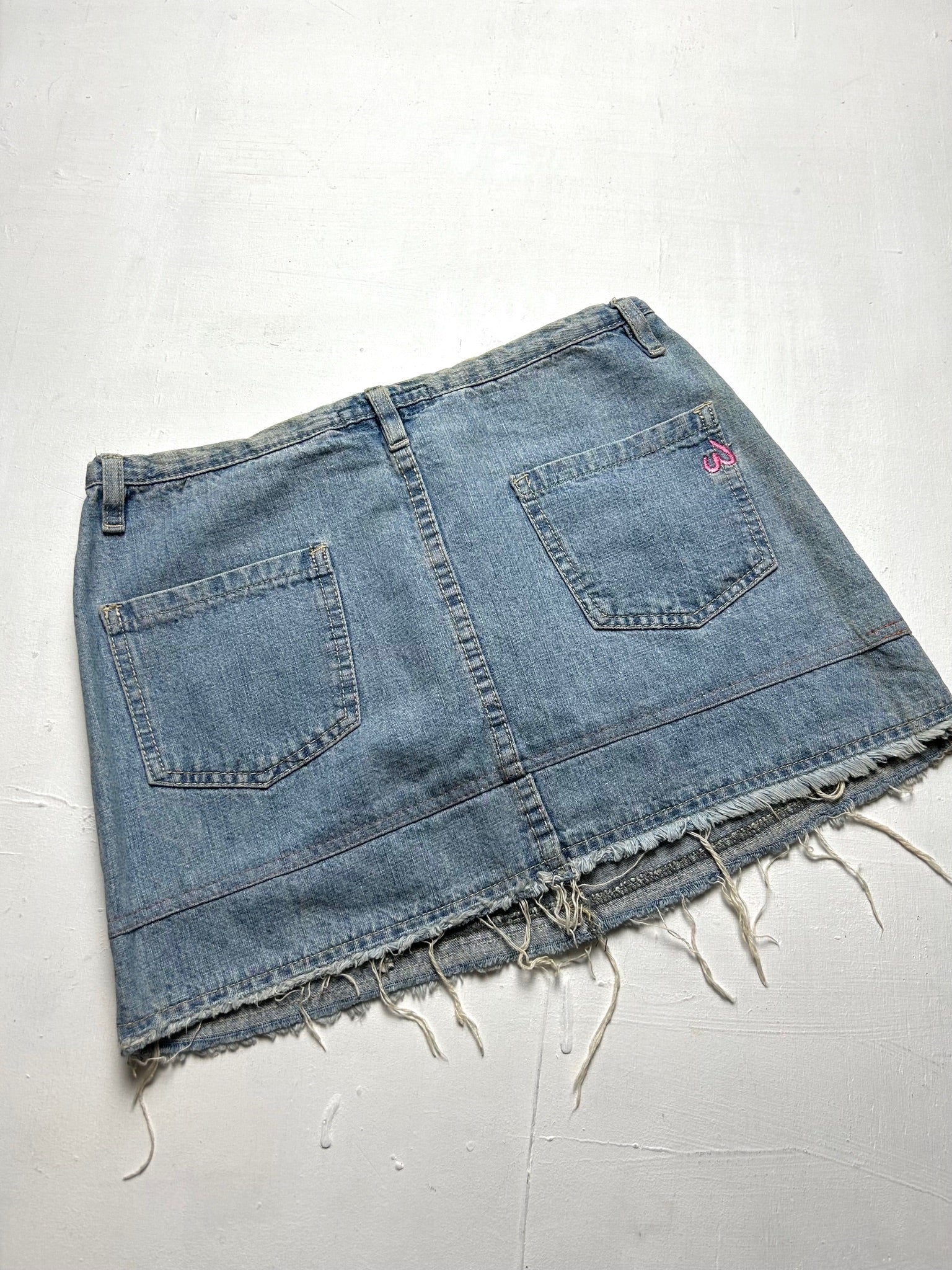 Blue denim low rise mini/micro y2k 90s vintage skirt (XS)