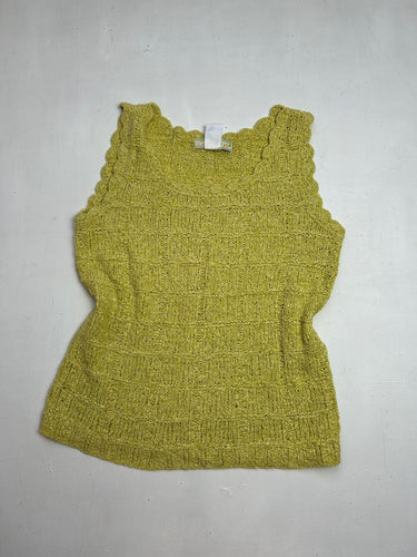 Light green crochet 90s y2k vintage tank top (L)