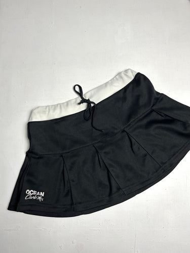 Black low rise mini / micro sporty pleated skirt 90s y2k vintage (S/M)