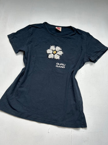 Black flower logo tee (S)