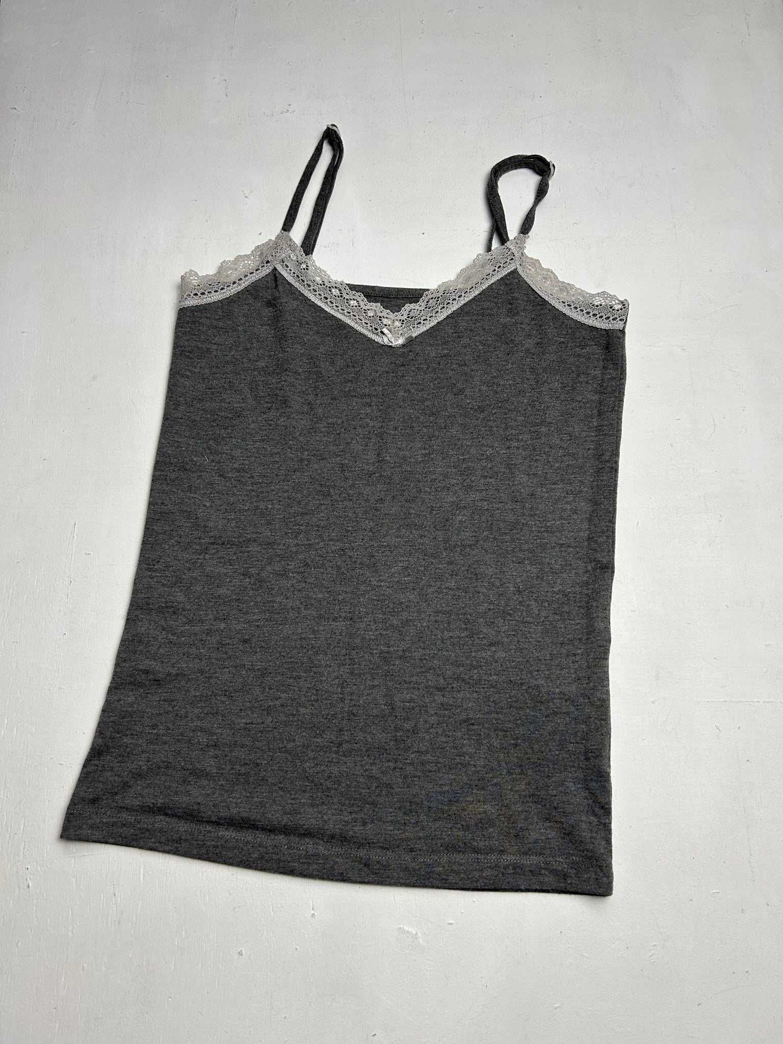 Grey lace cami top (S)