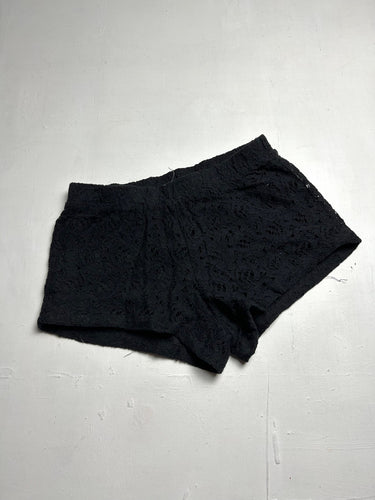 Black lace low rise mini/micro short (S)