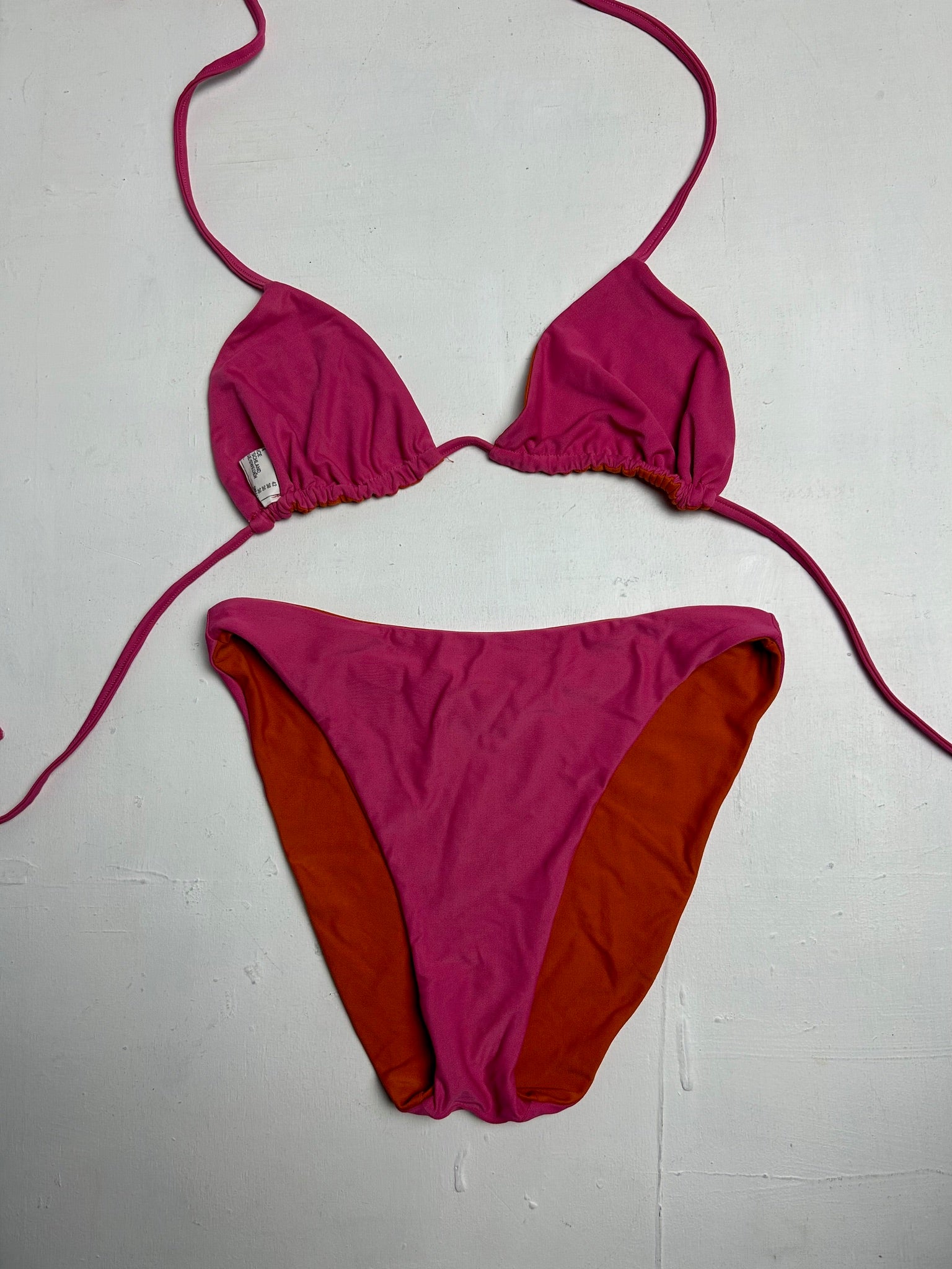 Pink & red reversible 2 in 1 adjustable bikini set (S/M)