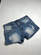 Load image into Gallery viewer, Baby blue denim low rise min short (S)