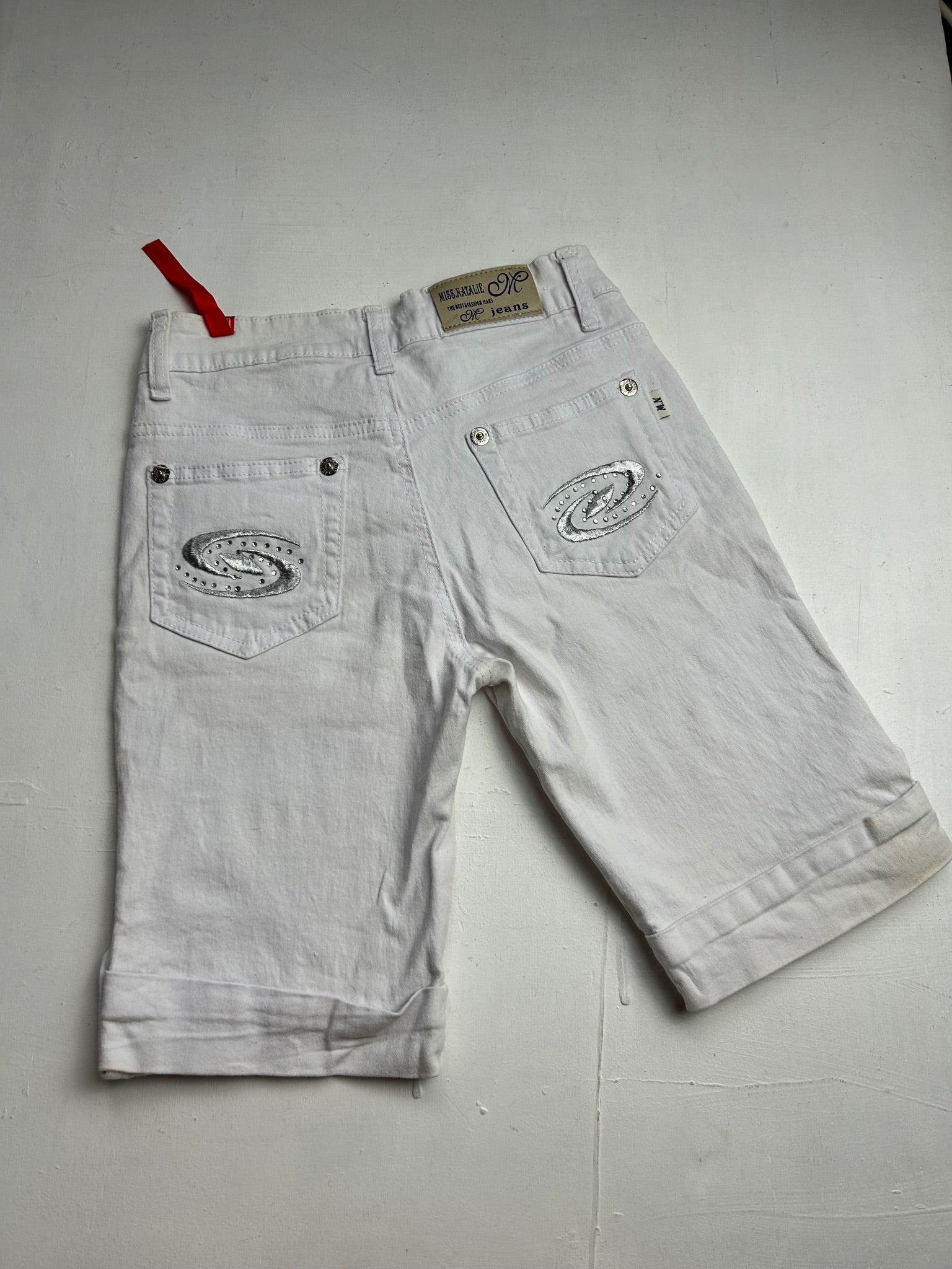 White denim low rise capris pants (XS)