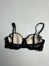 Load image into Gallery viewer, Black &amp; beige mesh striped balcony vintage bra