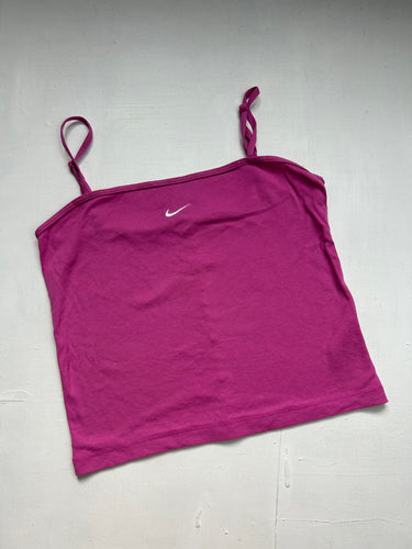 Pink swoosh logo 90s y2k vintage cami top (M)