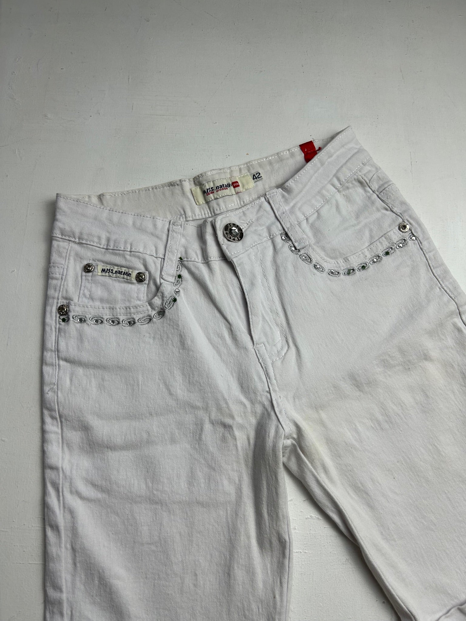 White denim low rise capris pants (XS)