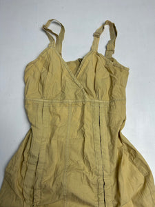 Khaki lace up utility Y2K vintage dress (S)