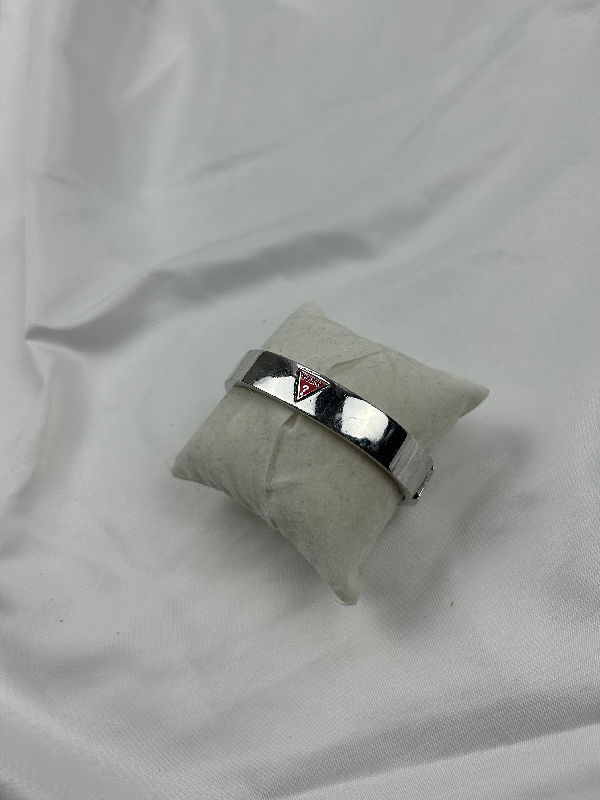 Silver bangle strass logo bracelet