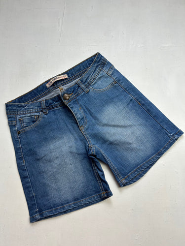 Blue denim low rise mid short (S)