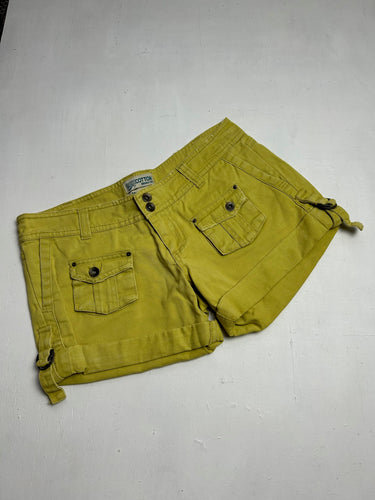 Khaki /yellow cargo ruched  low rise mini/micro short (S)