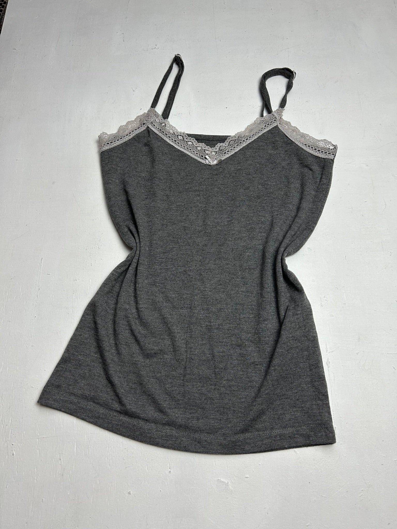 Grey lace cami top (S)