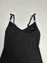 Load image into Gallery viewer, Black stretchy Y2K vintage backless mini dress (S)