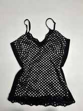 Load image into Gallery viewer, Black &amp; White polka dots mesh lace cami top (XS/S)