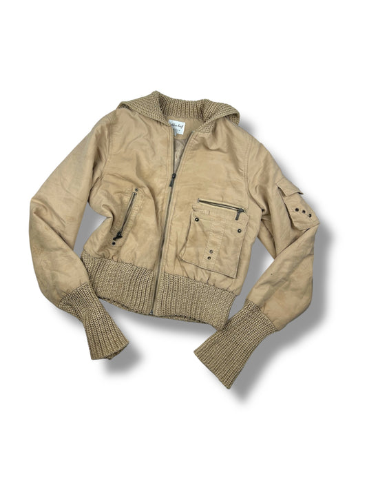 Beige spring biker jacket (L)