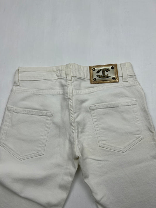 White denim low waist straight legs pants (XS)