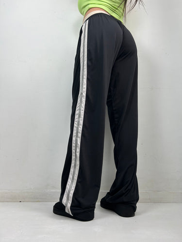 Black low waist bootcut flare joggers gym pants (L)