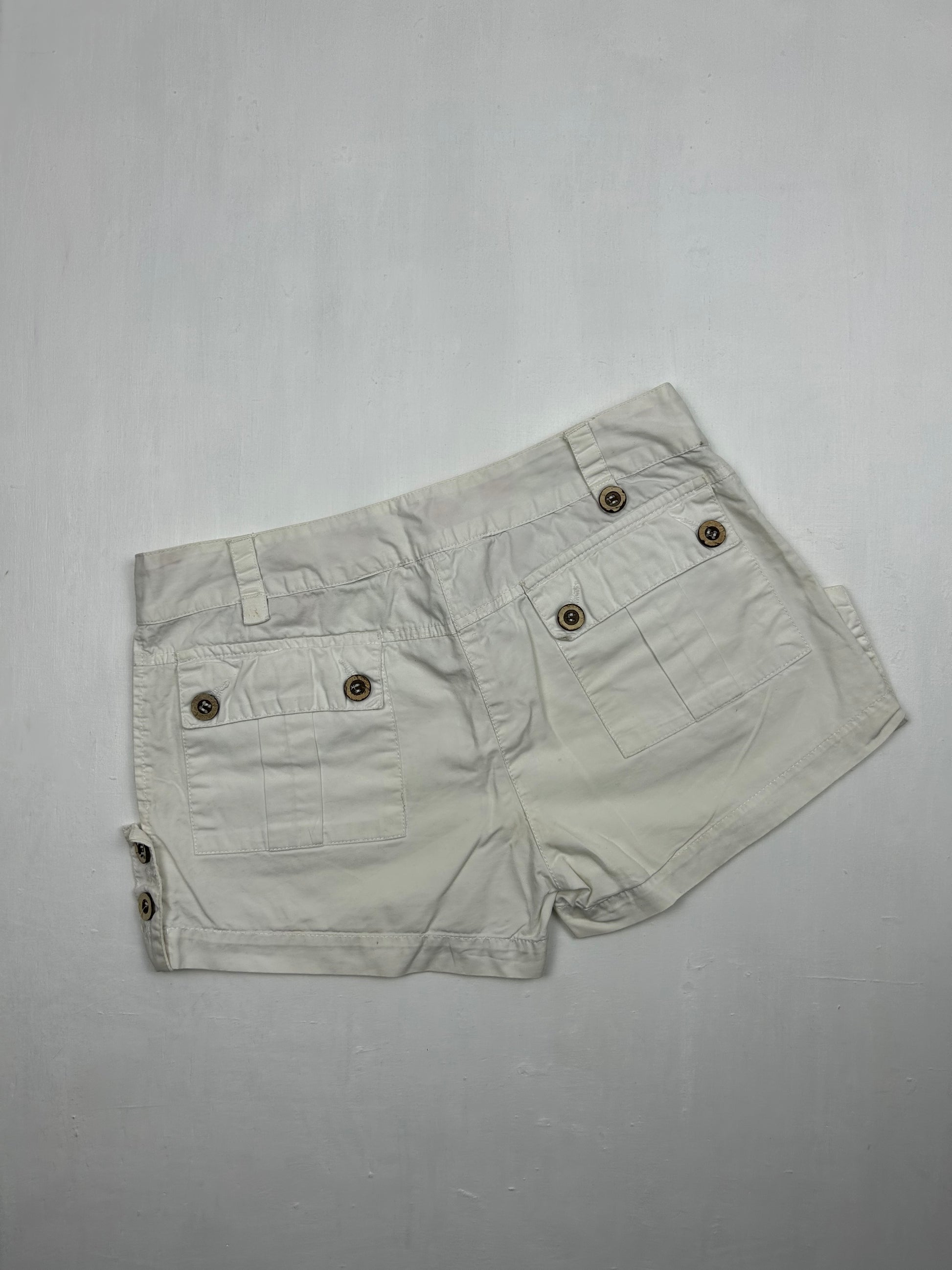 White cargo low rise mini short (S)