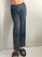 Load image into Gallery viewer, Grey velvet snake print low rise flare bootcut y2k vintage stretchy pants (S)