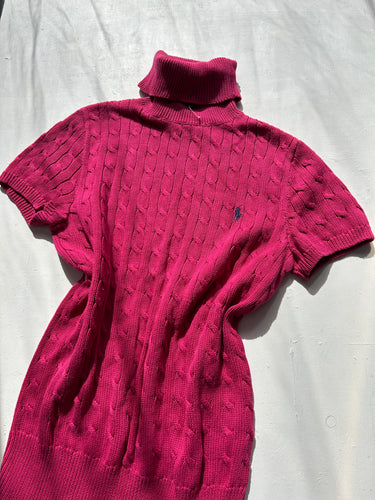 Pink turtleneck knitted tee (L)