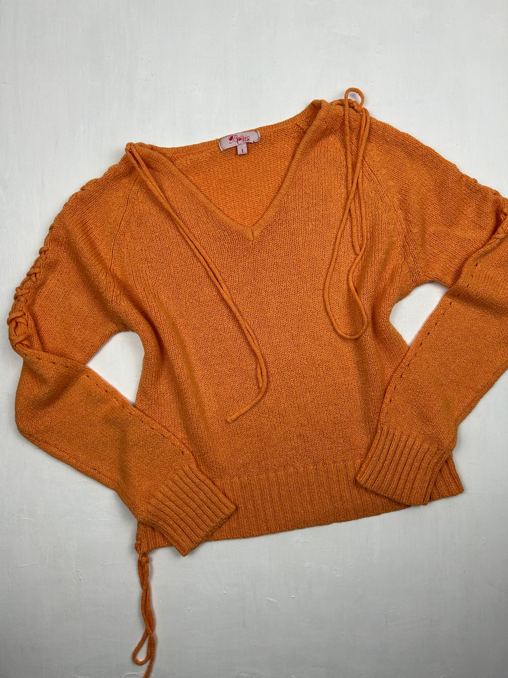 Orange lace up jumper (S/M)