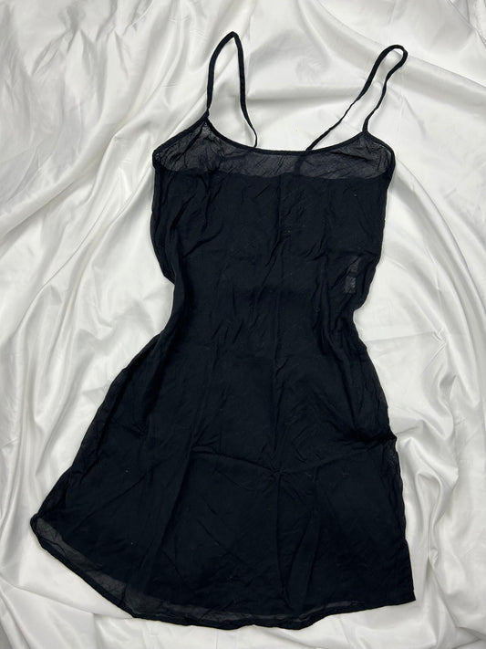 Black see trough cotton babydoll cami dress (XS)