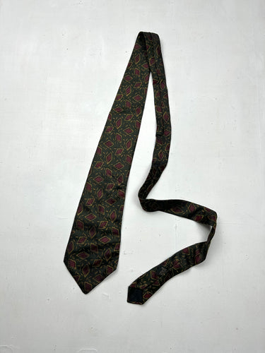 100% silk khaki graphic print y2k vintage tie