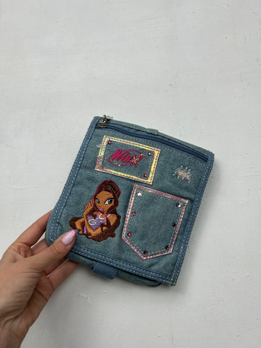 Denim Winx embroidered wallet