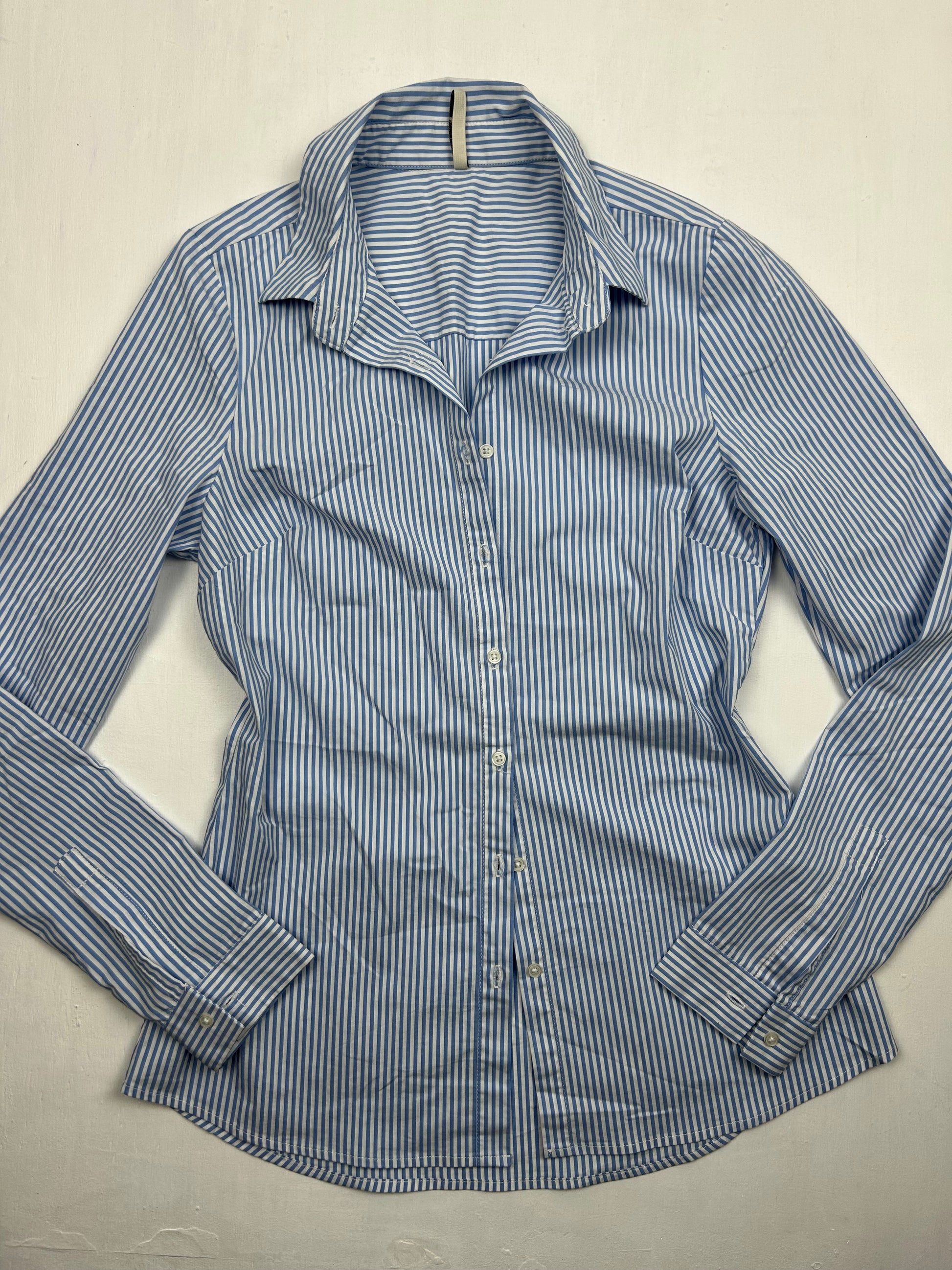 Blue striped long sleeves shirt top (S/M)