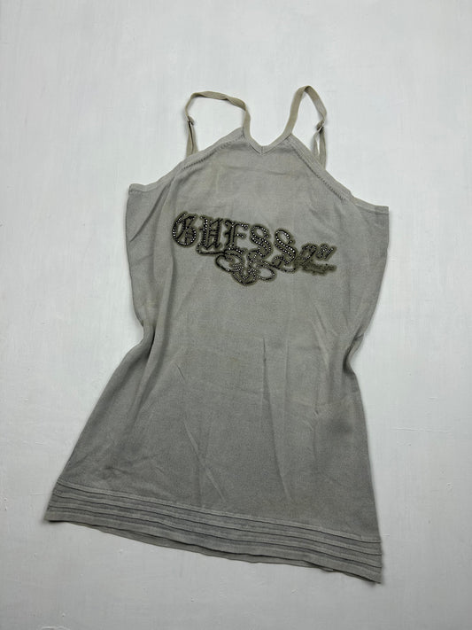 Grey stretchy spell out logo cami top (M/L)