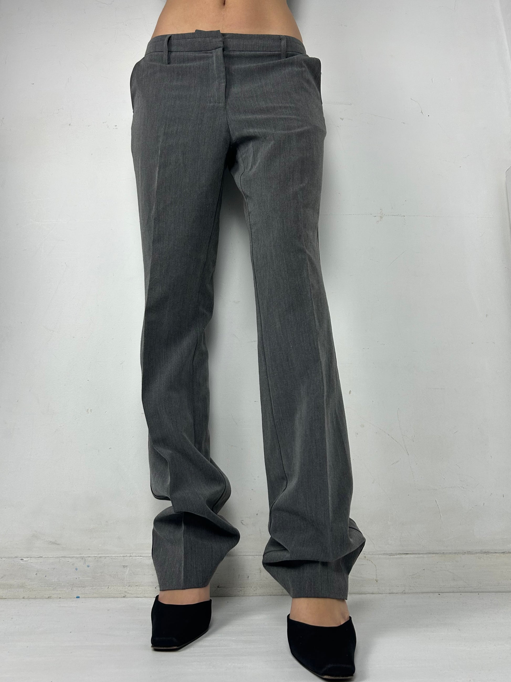 Grey low rise bootcut office pants (S/M)