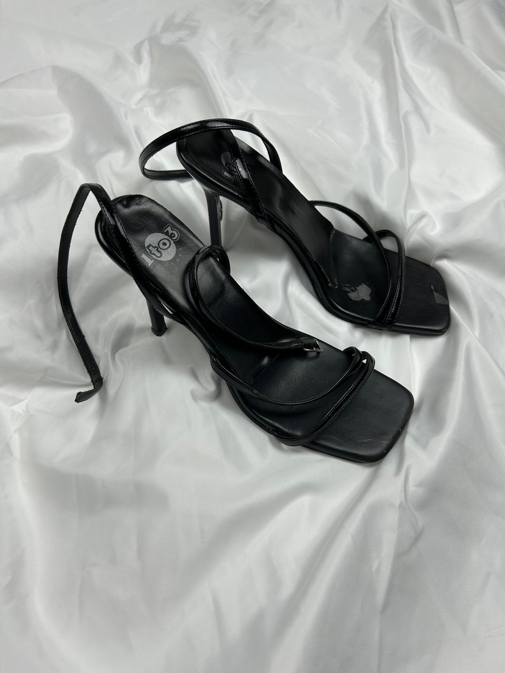 Black square toes sandales shoes (37)