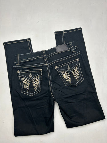 Navy  low waist straight leg / bootcut denim pants (S/M)