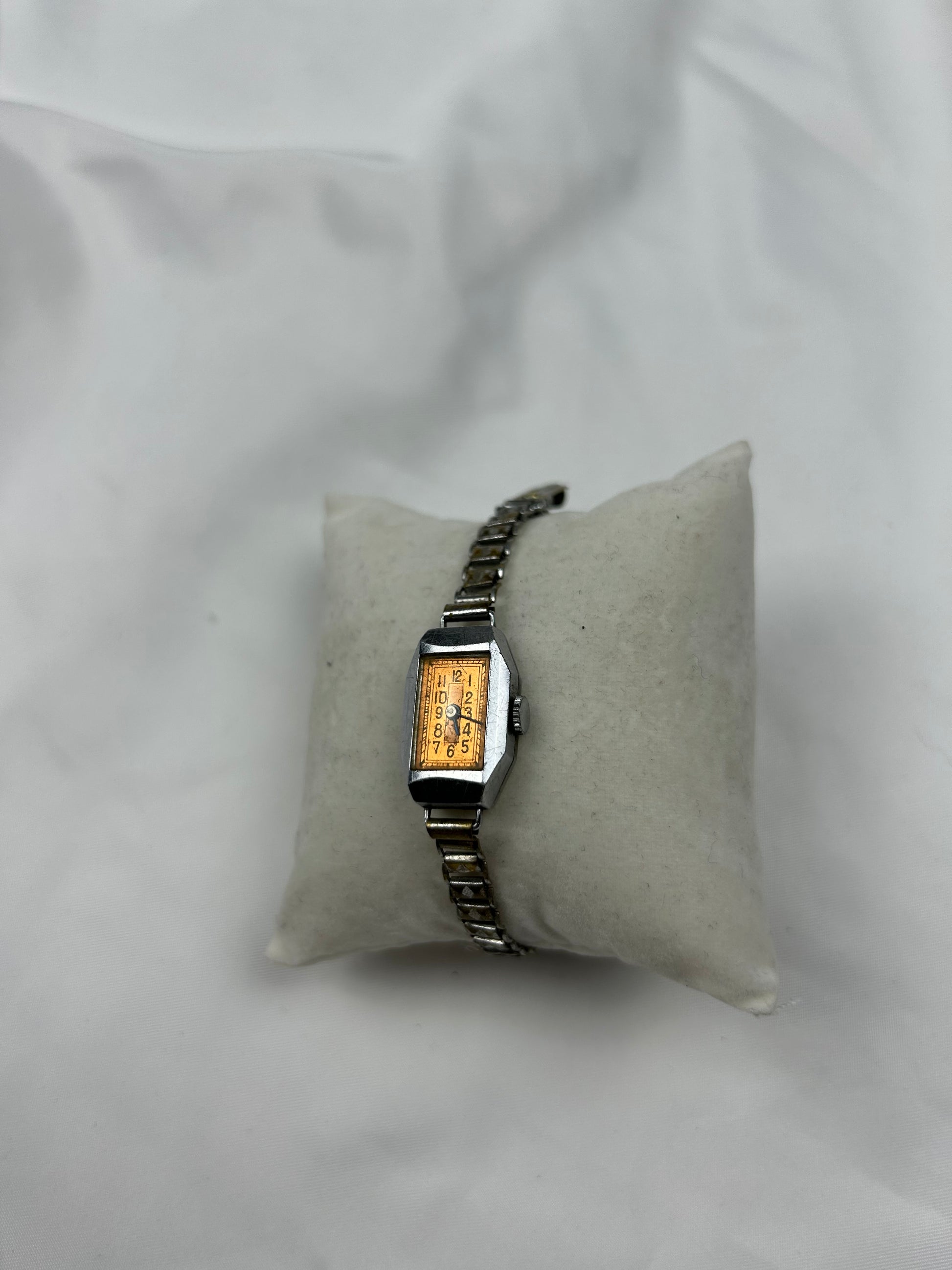 Vintage stainless steel silver bracelet watch jewelry