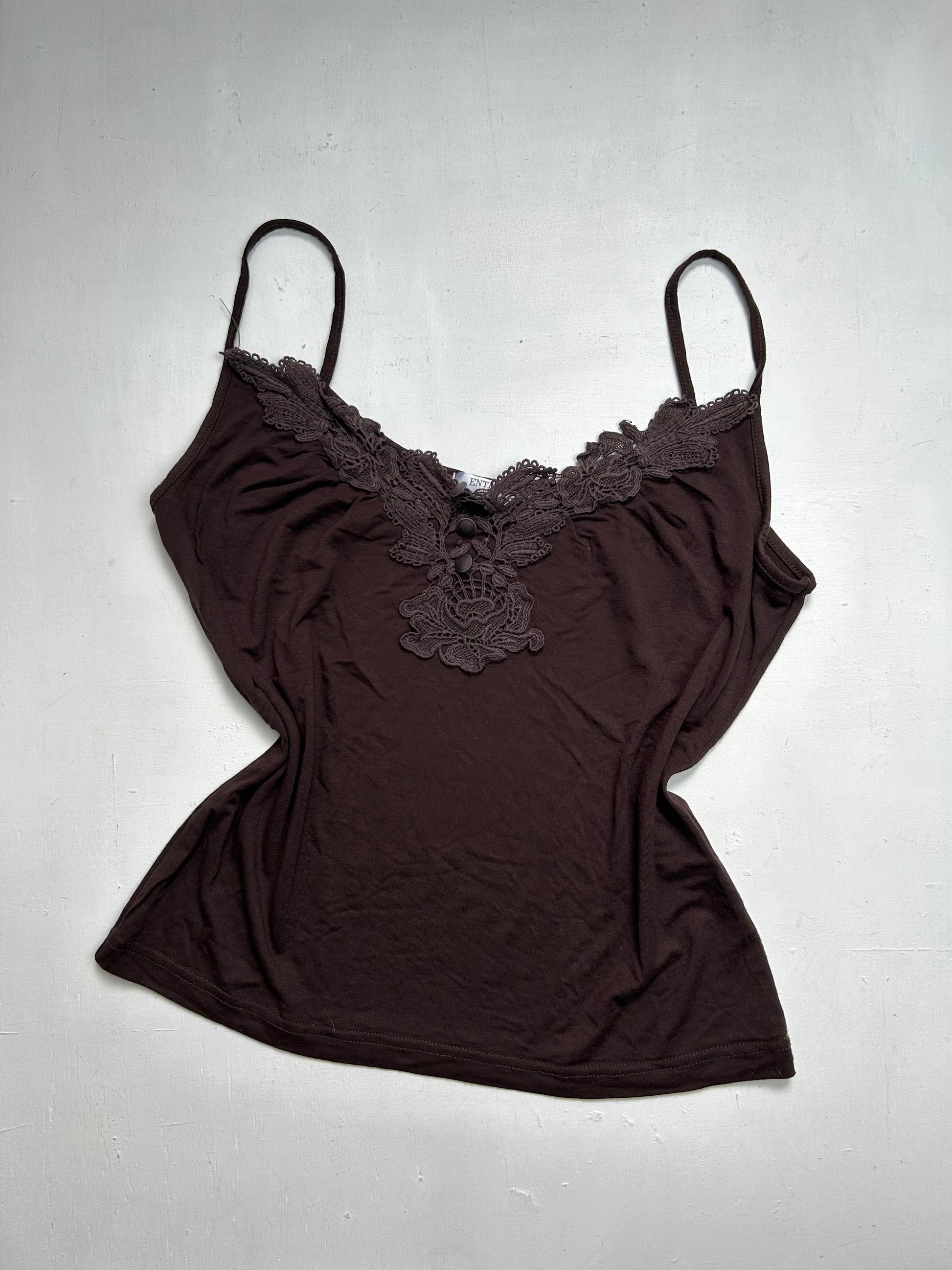 Brown lace cami top (L)