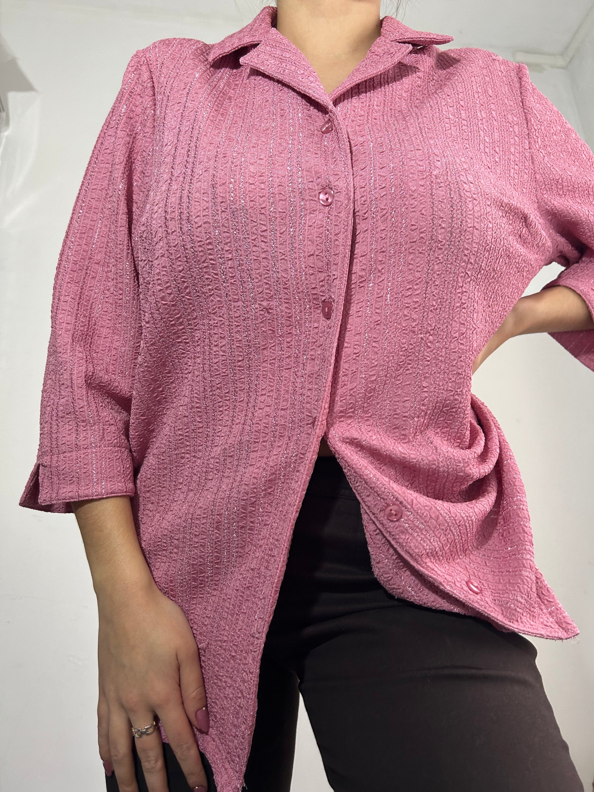 Baby pink oversized  buttons up shirt (One size)