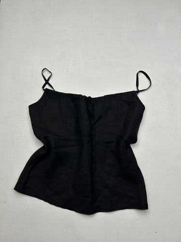 Black linen cami  top (M)