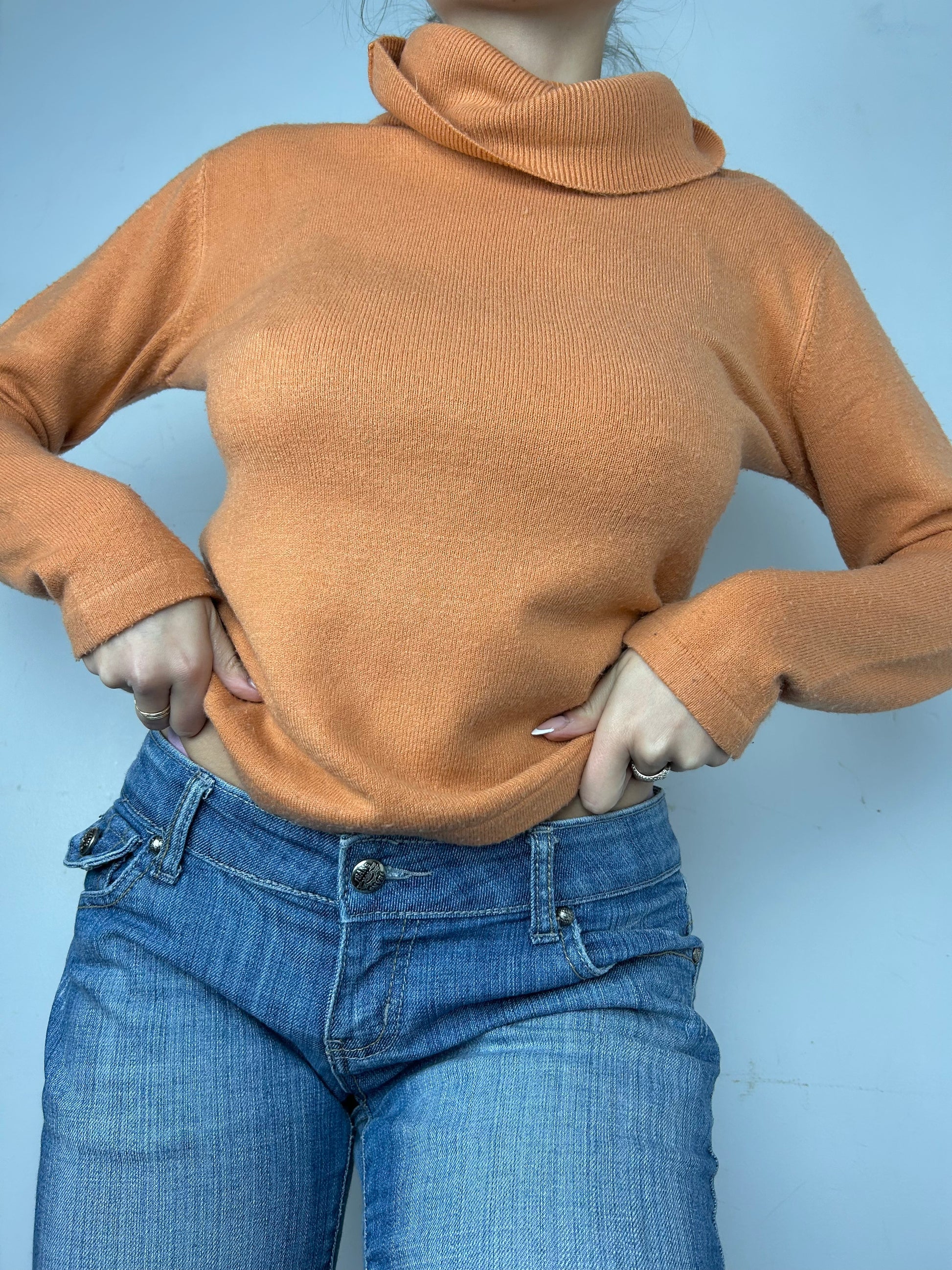 Orange turtleneck jumper (S/M)