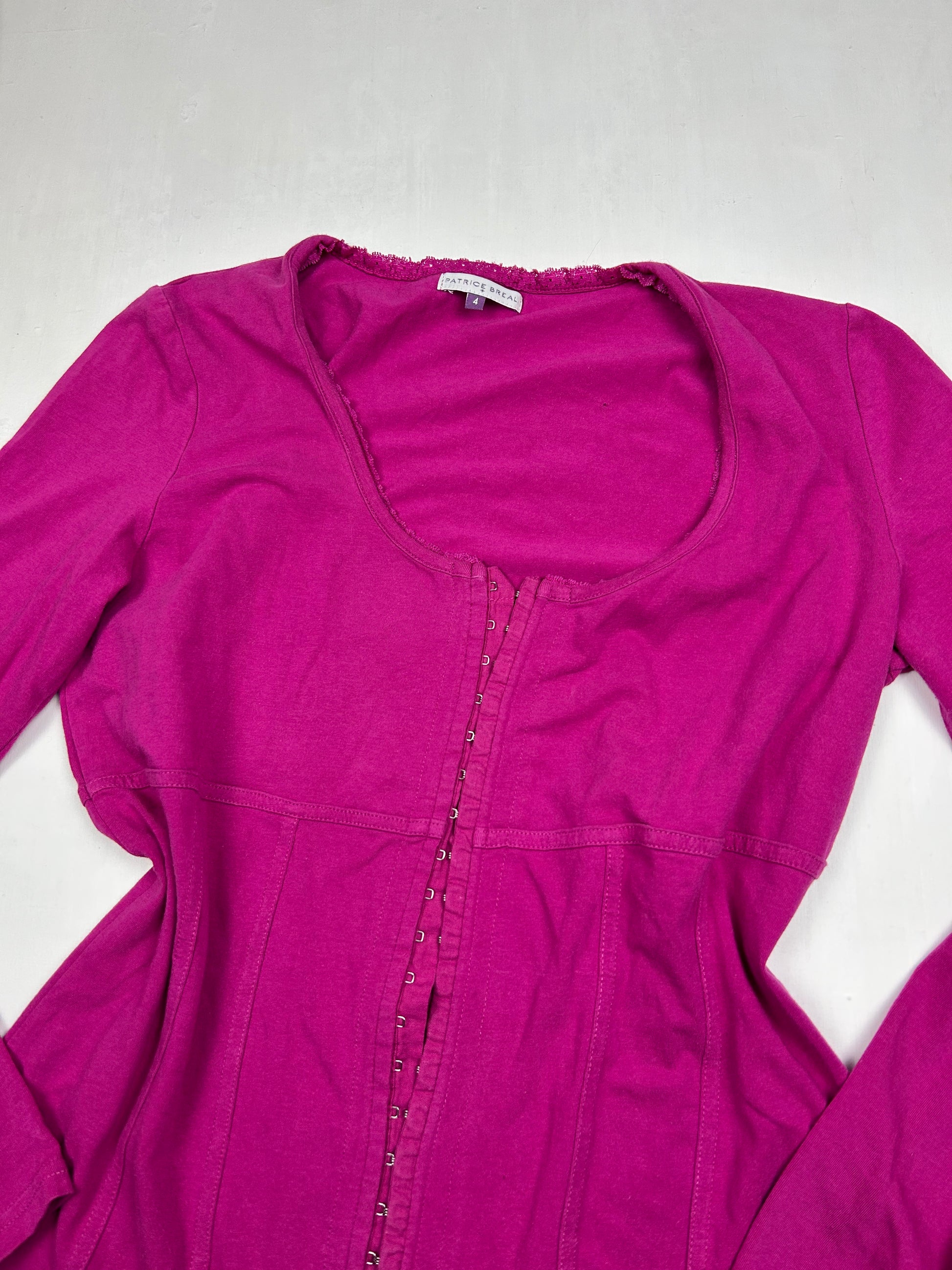 Pink corset long sleeves top (XL)