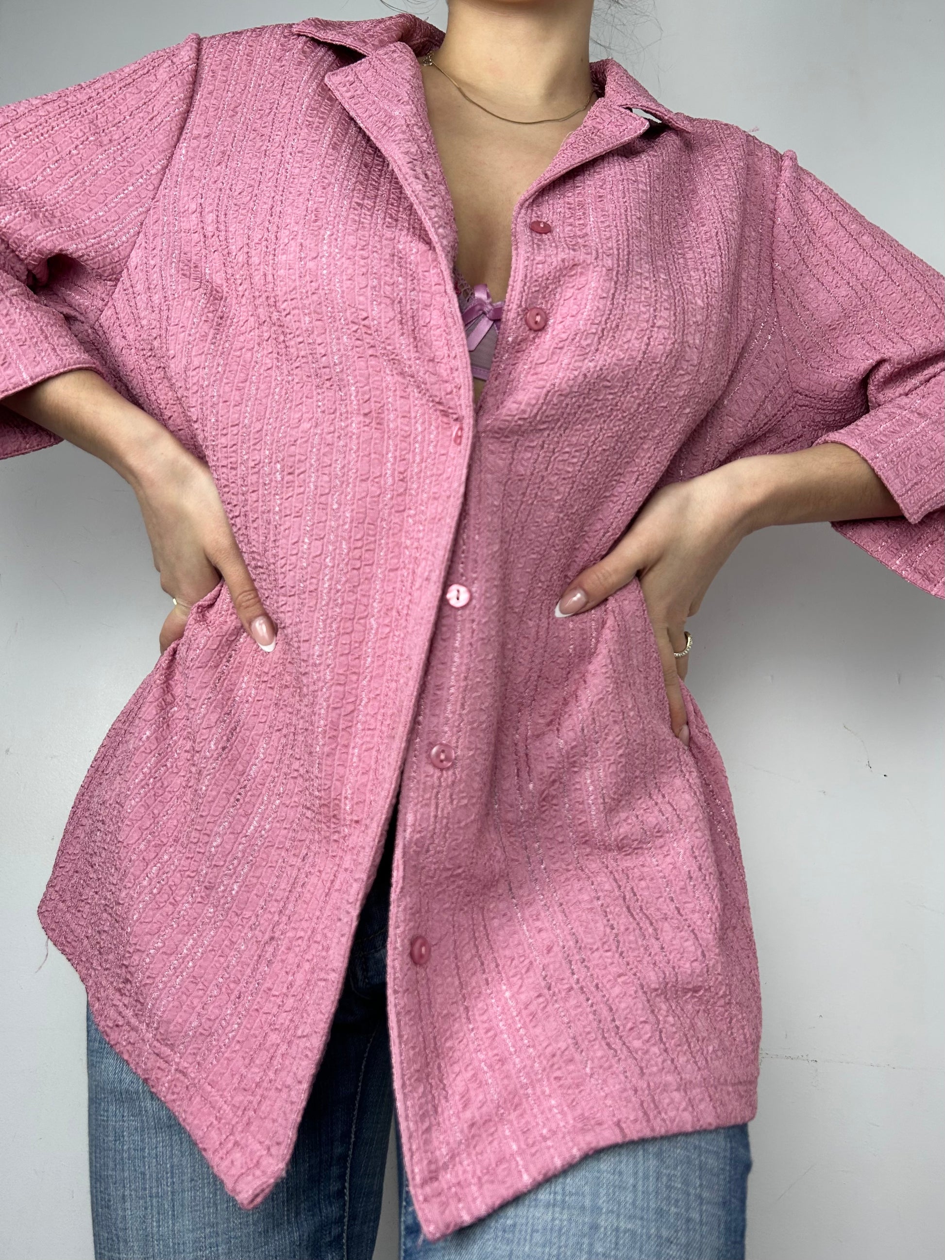 Pink long sleeves shirt  (XL)