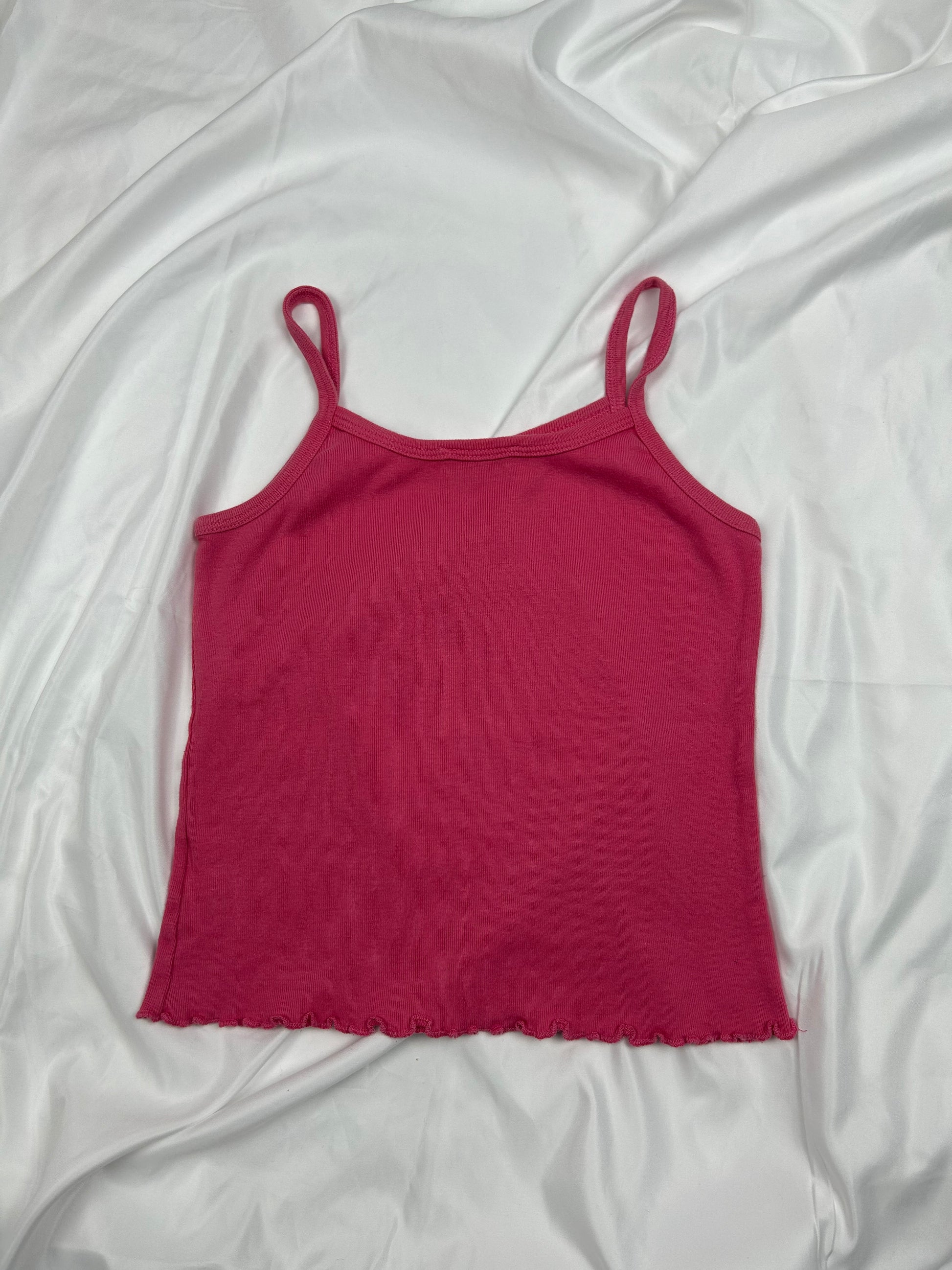 Pink lettuce hem baby top (XS)