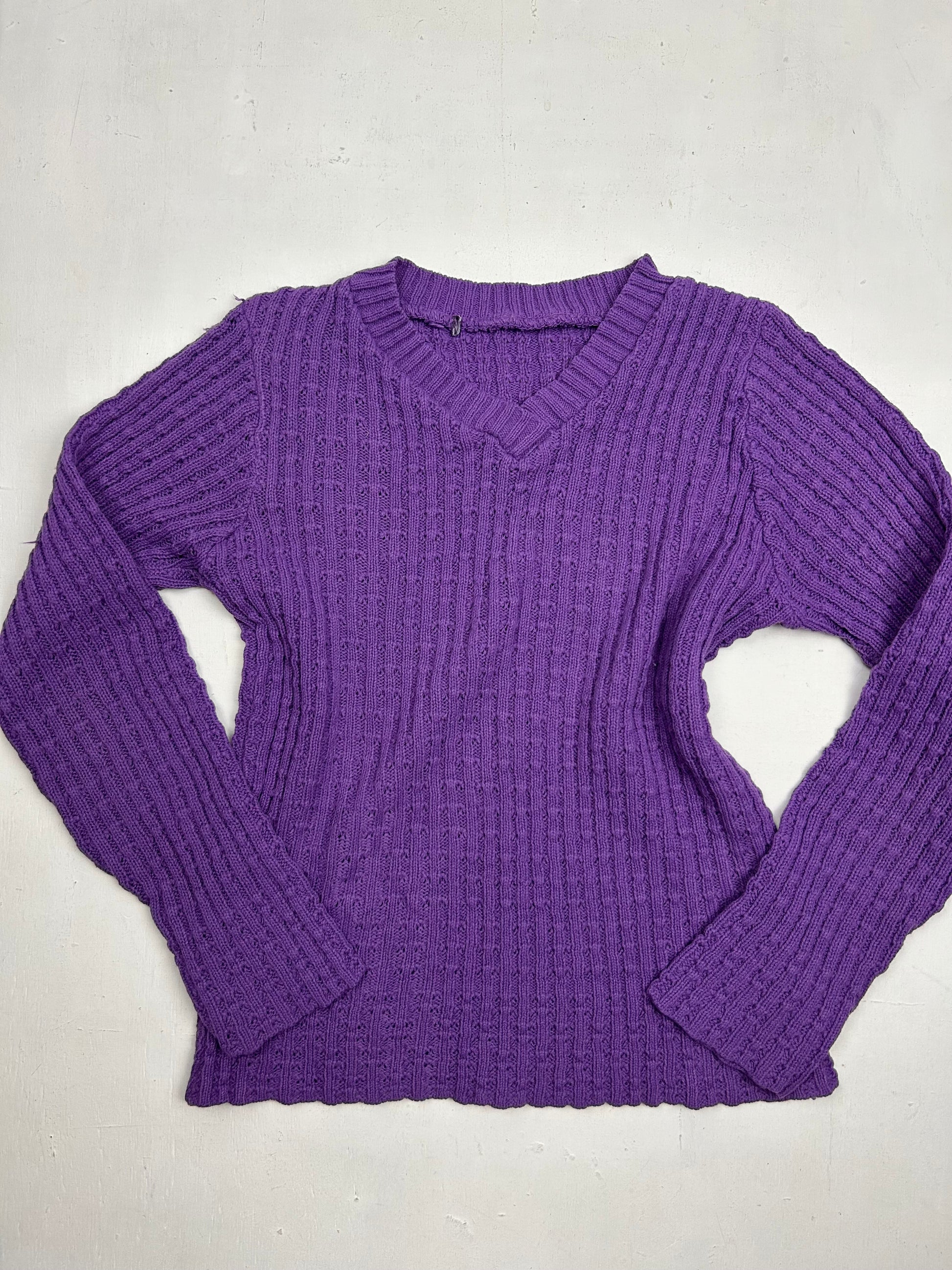 Purple basic knitted jumper (S/M)