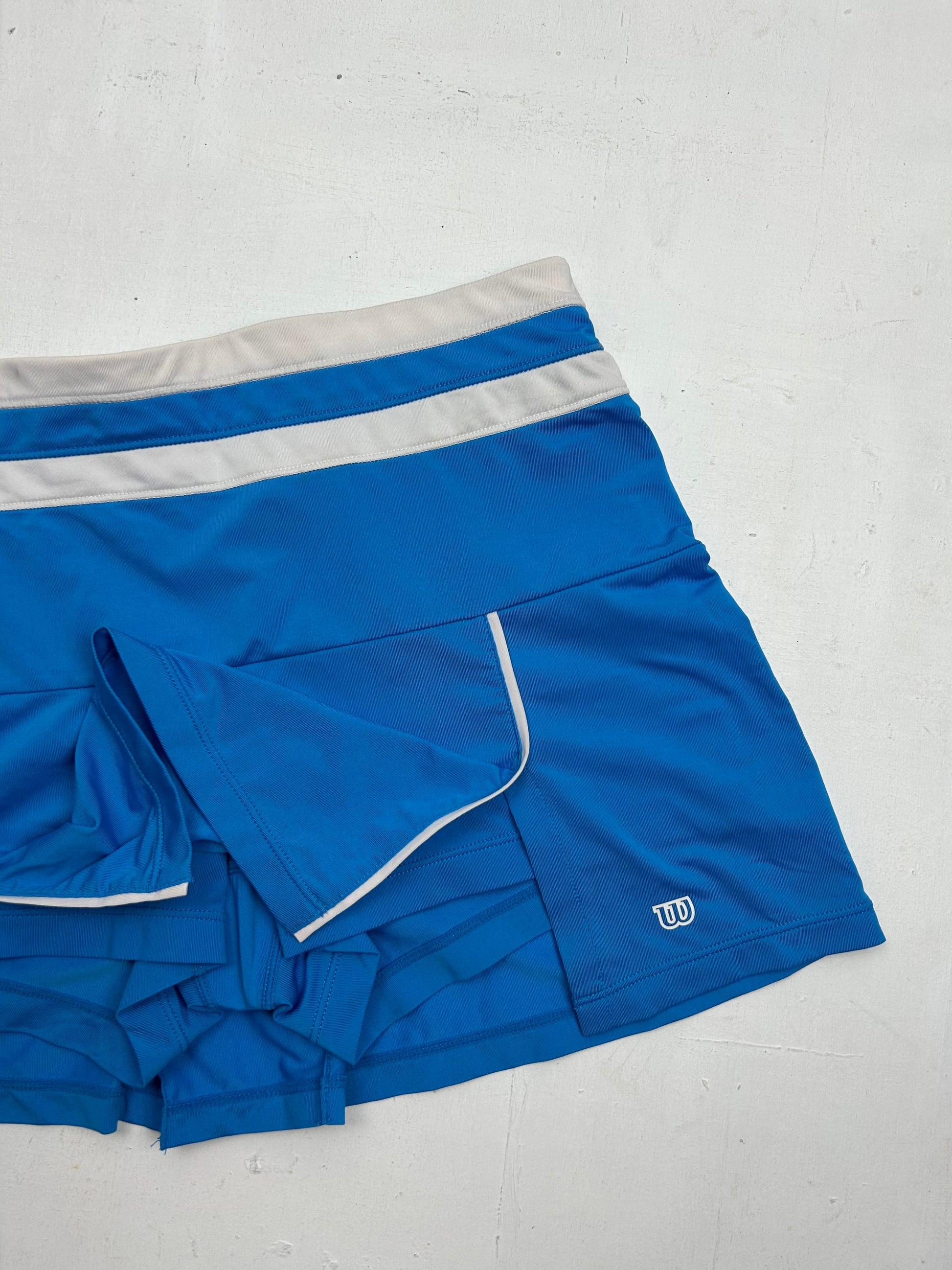 Blue low rise mini pleated tennis skirt (XS)