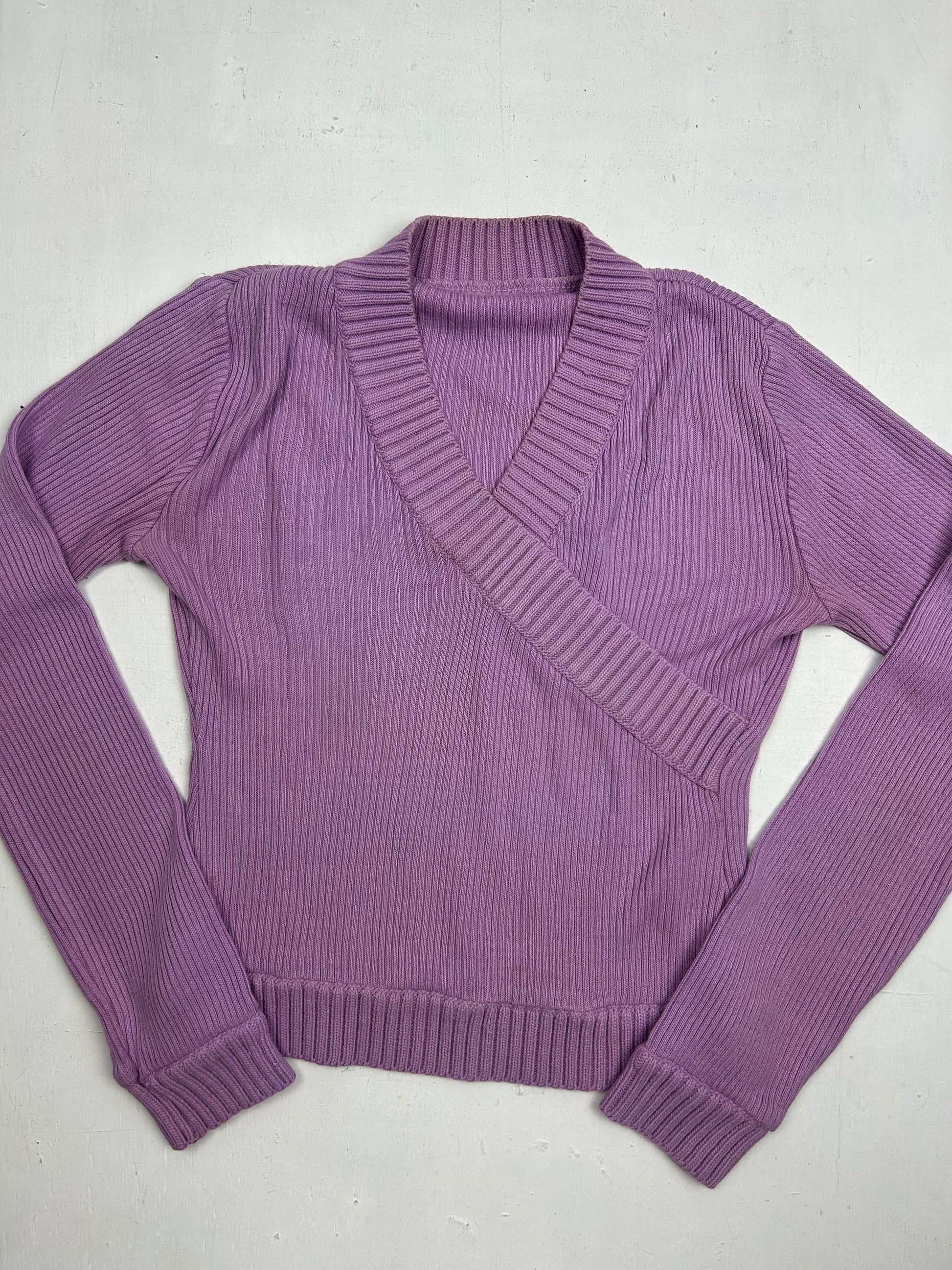 Lilac ribbed knitted jumper (S/M)