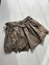 Load image into Gallery viewer, Low rise khaki mini utility pleated skirt y2k vintage with belt (S)