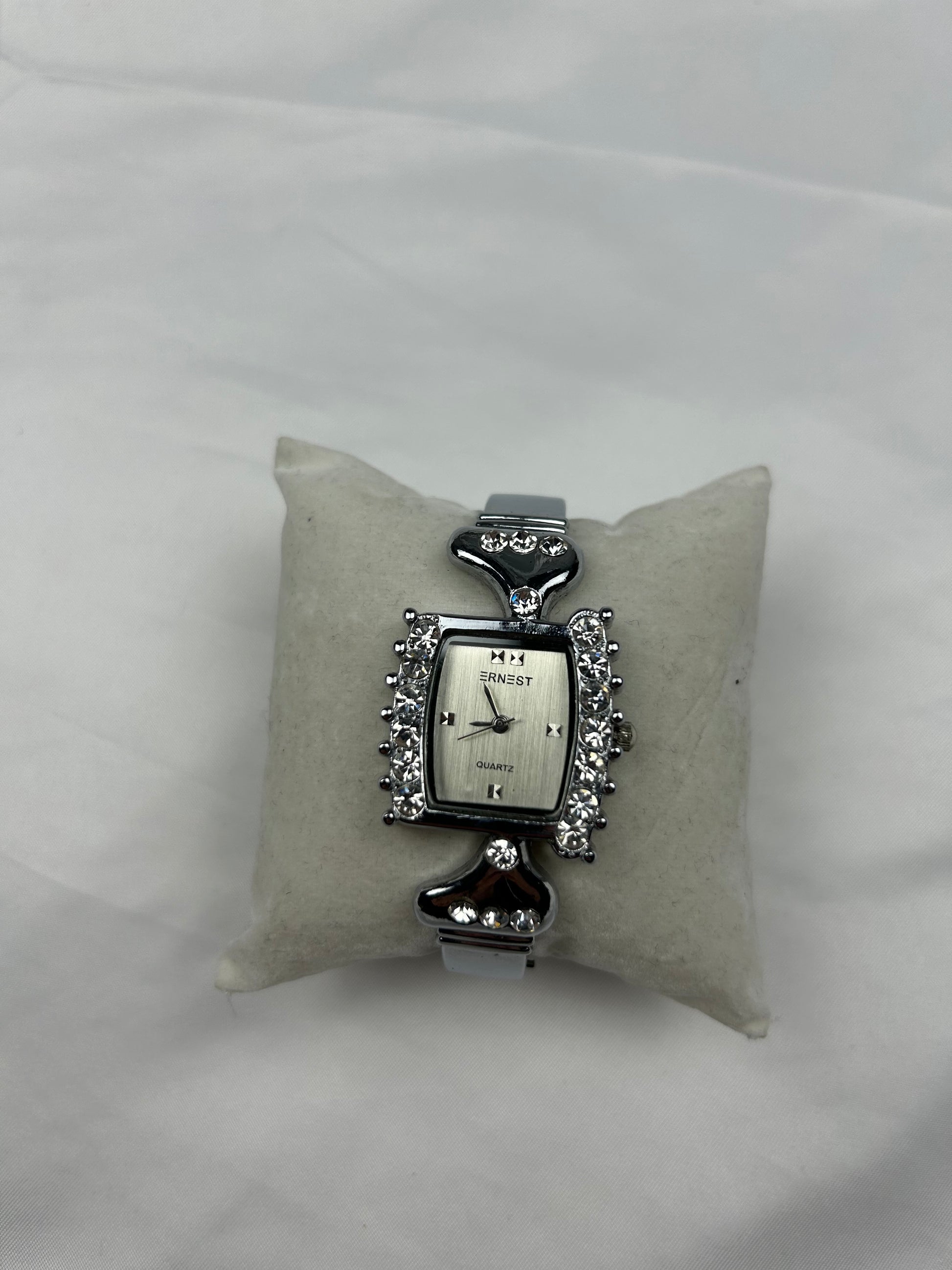 Vintage stainless steel silver jewelry watch