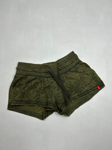 Khaki cotton low rise mini short (S)