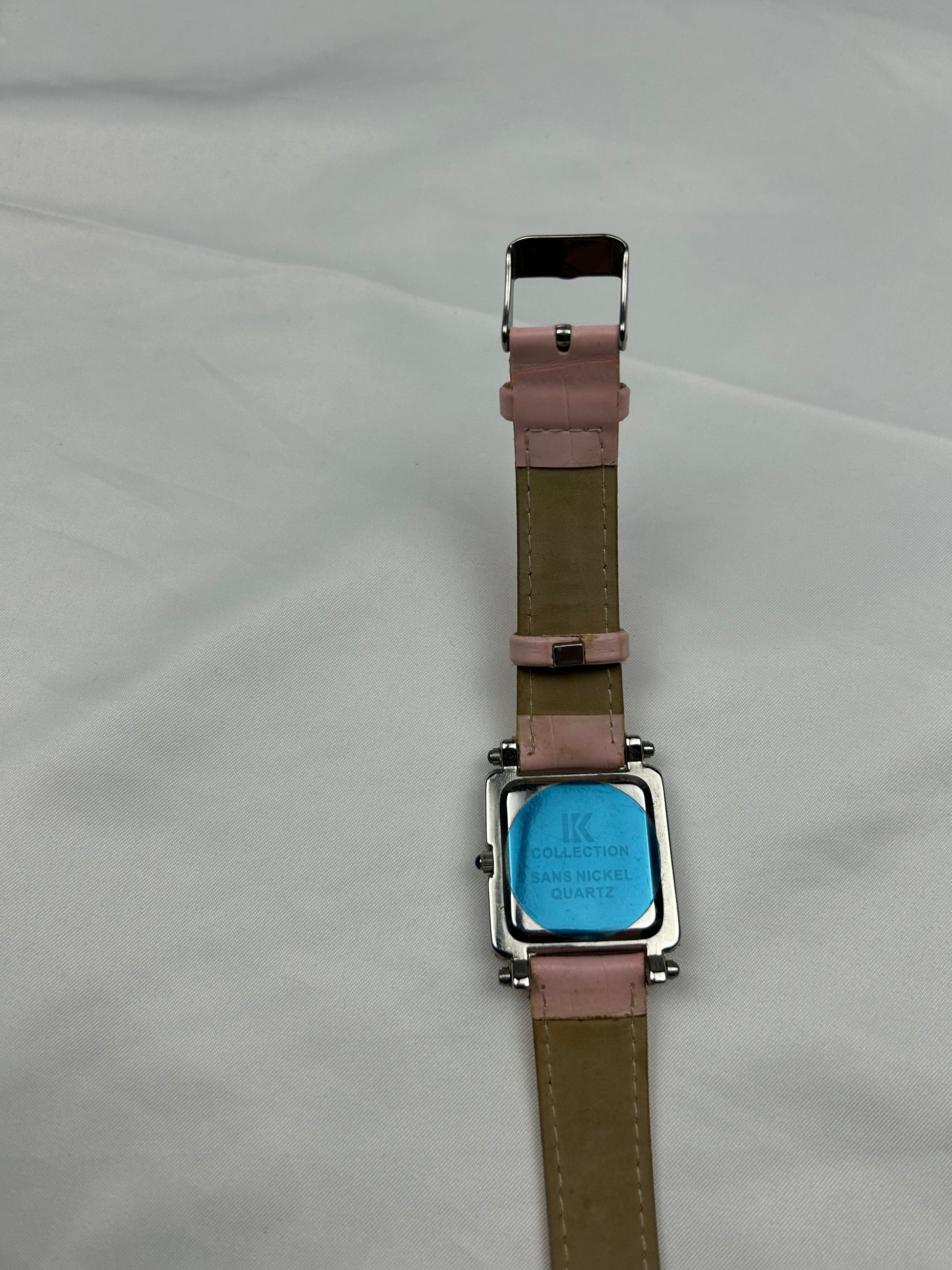 Vintage stainless steel pink jewelry watch